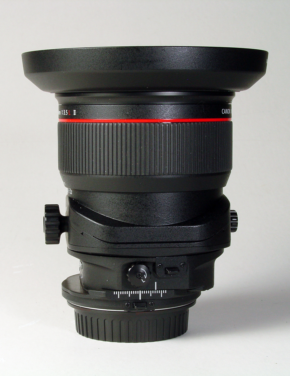 Click to Enlarge - Canon TS-E 24mm f/3.5L II with hood in shift mode